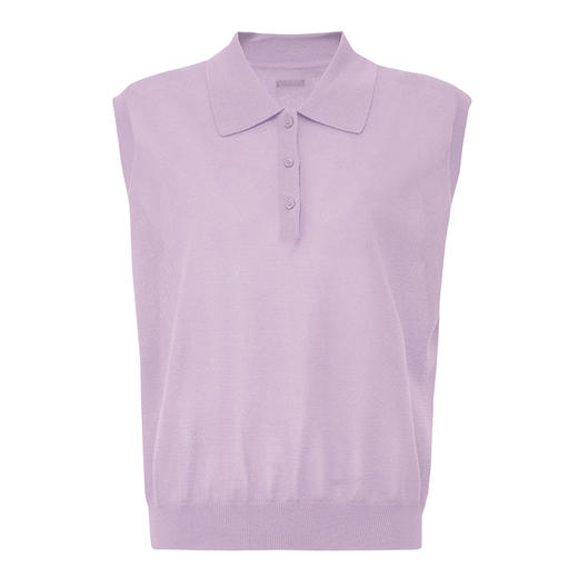 【2件9折】【Petit Bari】(多色)POLO领莱赛尔亚麻无袖针织上衣 商品图4