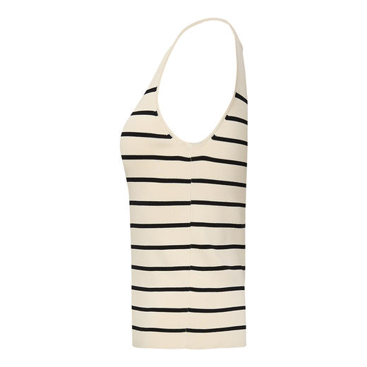 【2件9折】【Petit Bari】简约条纹一字肩针织吊带上衣 商品图2