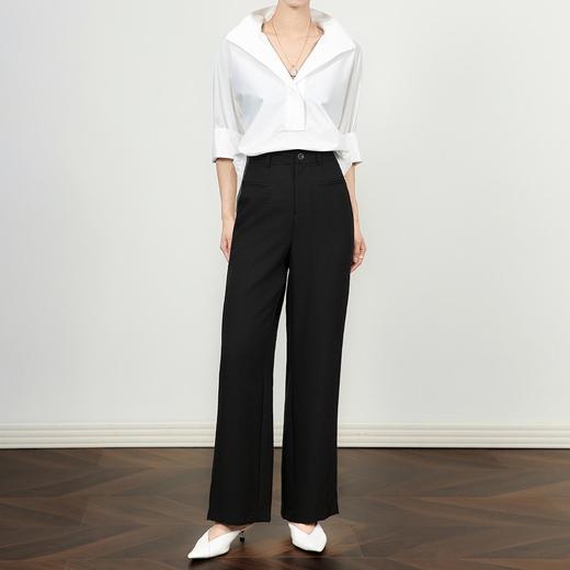 「高货wl」全新升级【铂金会员220/天猫289/差价69】(21456)洛诗琳薄款窄版阔腿裤2025夏季通勤百搭高腰显瘦直筒裤 商品图0