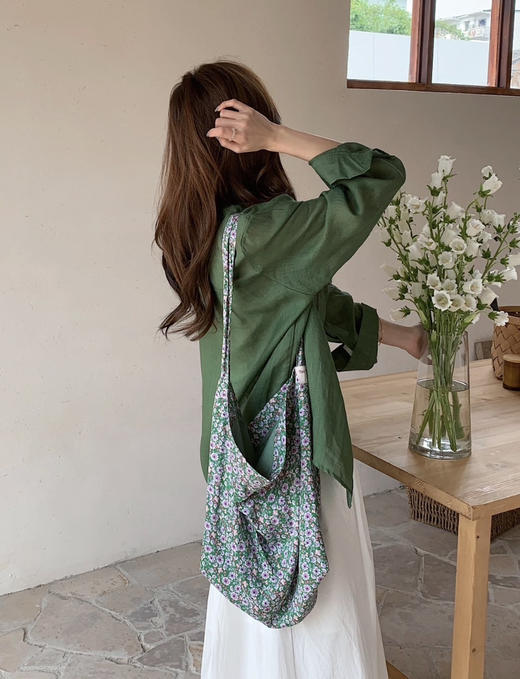 松石绿苎麻衬衫（锁 商品图3