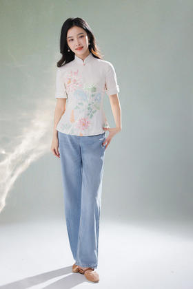 逸红颜明月优选#真丝汉麻显瘦直筒牛仔裤​「冰淇淋」丝麻共生·夏日降温，清新细腻垂坠感