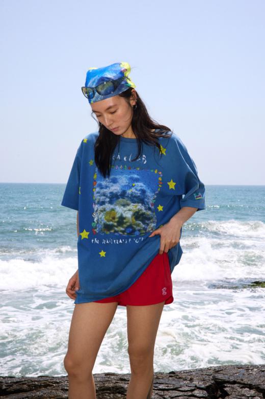 CryingCenter 星星热带鱼水族馆重磅洗水做旧短袖T恤 哭喊中心 商品图5