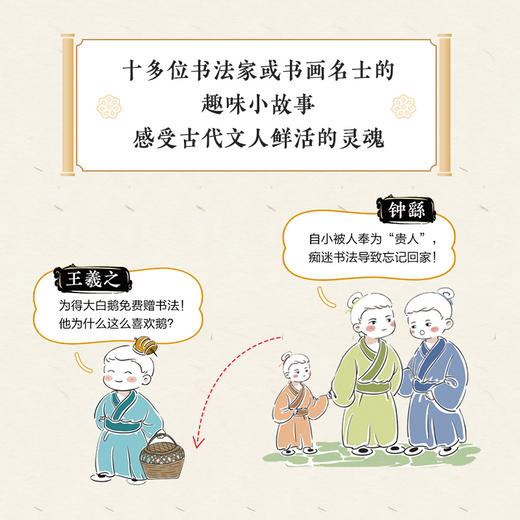 趣说古代书法圈 一本书让你爱上书法 中国书法家的故事漫画绘本 王羲之等少儿书法兴趣培养书法课 给孩子的中国书法史艺术史 商品图2