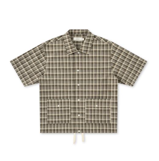 EviStub/E-5CCS230/进口色织格纹抗皱垂感复古日系古巴领短袖衬衫 商品图4