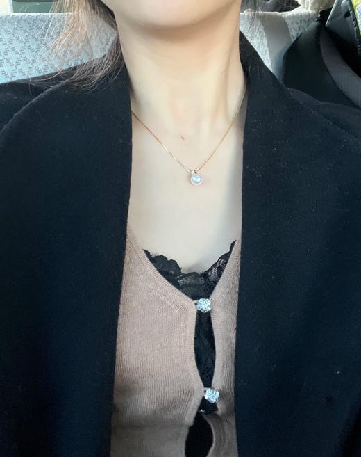 进口真锆石施华洛世奇珍珠14K度真金平替澳白珍珠项链 商品图3