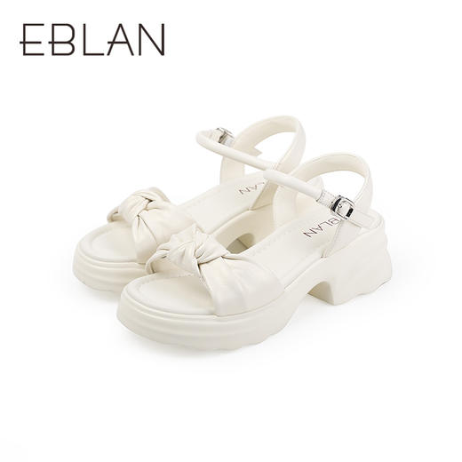 伊伴夏季珠光小奶芙珠光羊皮鞋面凉鞋B25320528 商品图4