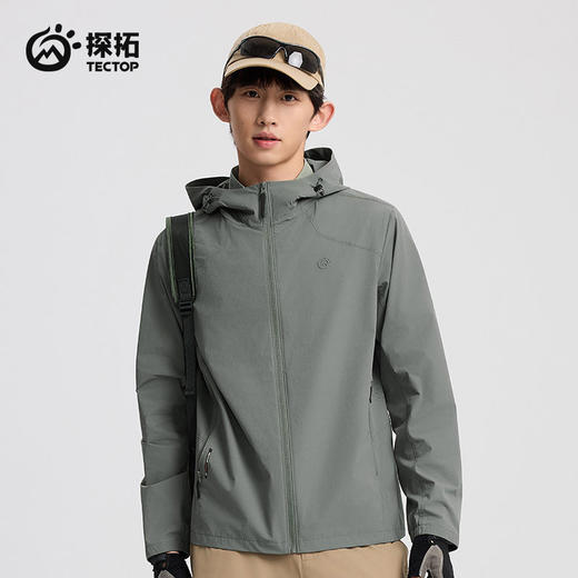 探拓轻薄运动夹克男春秋季透气户外登山徒步连帽夏山系软壳衣外套 商品图6
