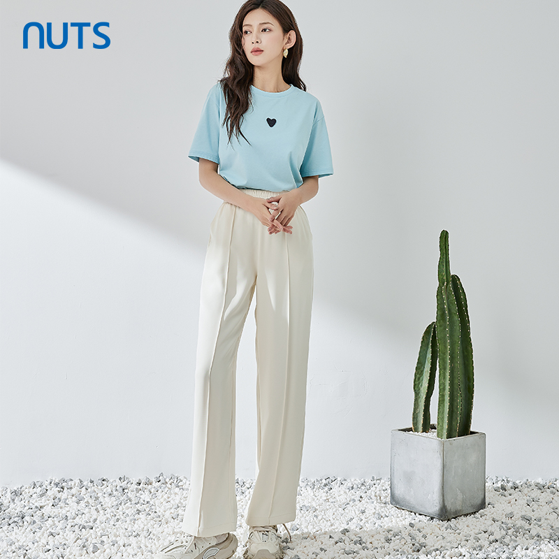 NUTS夏季新品纯色时尚阔腿显瘦气质长裤321073189