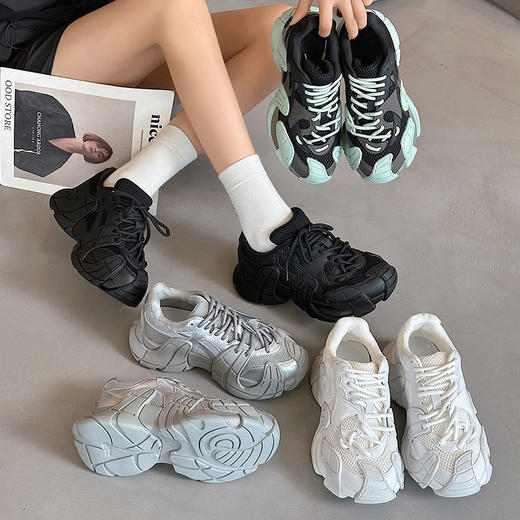 老爹鞋男女情侣2025厚底松糕跑步透气休闲运动男鞋百搭鞋子女新款秋跑鞋 商品图2