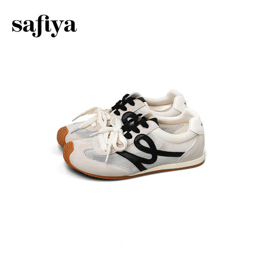 预售7天发|Safiya/索菲娅2025爆火双系带网面透气休闲轻便薄底丑萌阿甘鞋SFD3112429 商品图5