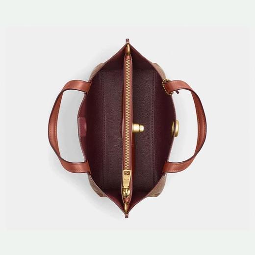  【下单赠香奈儿香水小样随机】 【礼盒礼袋】COACH/蔻驰女士经典标志老花WILLOW24号托特包 香港直邮 商品图6