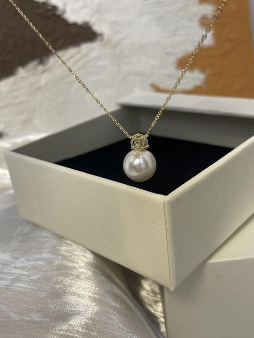 进口真锆石施华洛世奇珍珠14K度真金平替澳白珍珠项链 商品图11