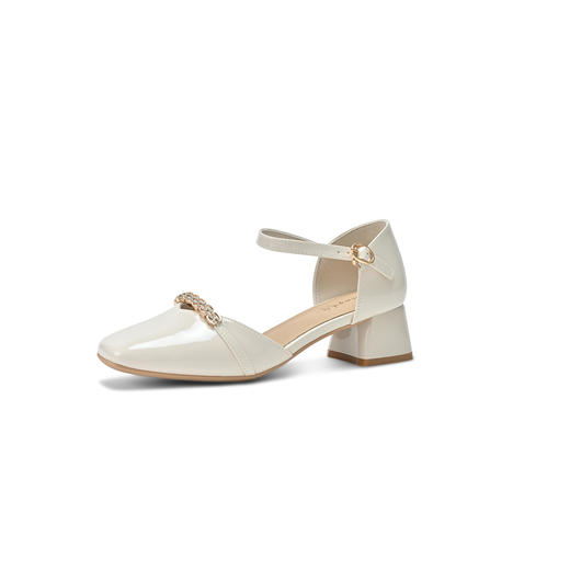 经典鲨2025夏季新品优雅简约气质通勤中粗跟包头单鞋凉鞋女KC19-529101 商品图4