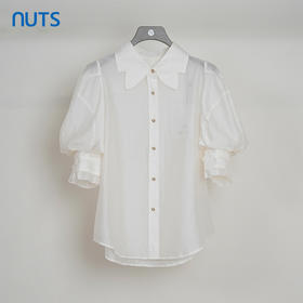 NUTS夏季新品纯色时尚优雅气质设计感百搭短袖衬衫429011358