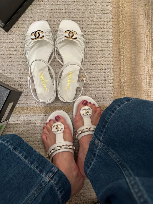 香奈儿 新款链条夹趾双C扣人字拖鞋（HC） 商品图4