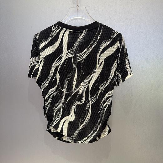 NY撞色花纹金属链短袖T恤50410（黑）夏季 152550090321 商品图1