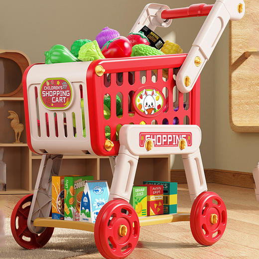 【曼龙严选】购物车玩具宝宝小手推车儿童过家家 水果切切乐 超市男女孩厨房小孩 商品图1