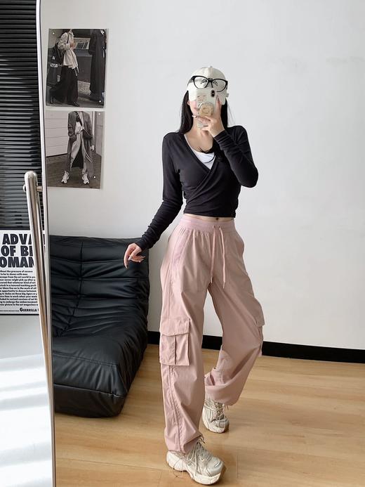 立体版型！显瘦显高!!!【lu家DanceStudio直筒休闲口袋工装神裤】万众瞩目的工装裤来啦～褶皱面料，轻薄透气，夏天穿也不闷，上身很轻！重点显腿长显瘦!!! 商品图5