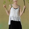 【林栖设计小店】【手工钩花】桑蚕丝吊带背心拼飞片2025夏季新品花边上衣1952349 商品缩略图0