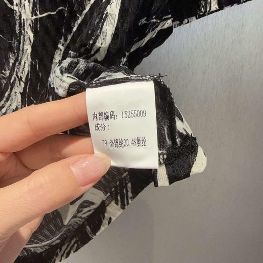 NY撞色花纹金属链短袖T恤50410（黑）夏季 152550090321 商品图4