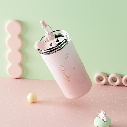 【美好的一天，从喝水开始！】可爱hellokitty保温杯 高颜值316不锈钢 大容量网红爆款 保冷吸管杯-QQ 商品图5