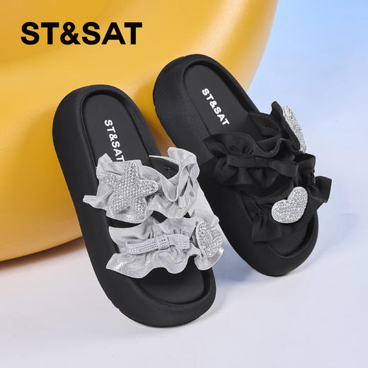 星期六甜心水钻装饰厚底沙滩凉拖SSD2110CZ6 商品图2
