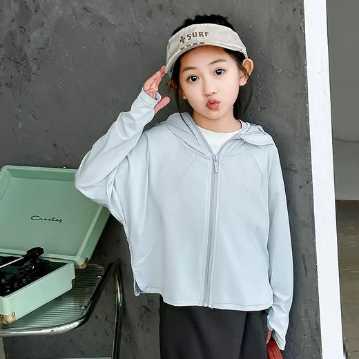 儿童防晒衣新款黑胶帽檐夏季防紫外线upf50+冰丝原纱男女童防晒服 商品图5