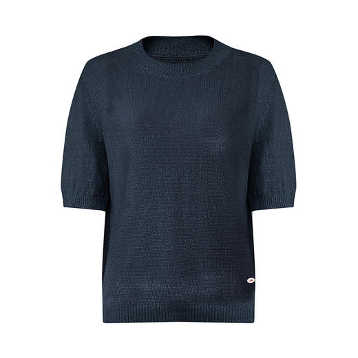 【2件9折】【Petit Bari】(多色)简约百搭圆领和纸纱短袖上衣针织 商品图5