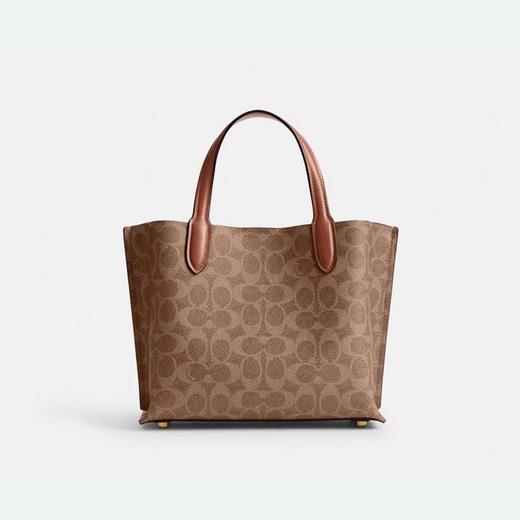  【下单赠香奈儿香水小样随机】 【礼盒礼袋】COACH/蔻驰女士经典标志老花WILLOW24号托特包 香港直邮 商品图5