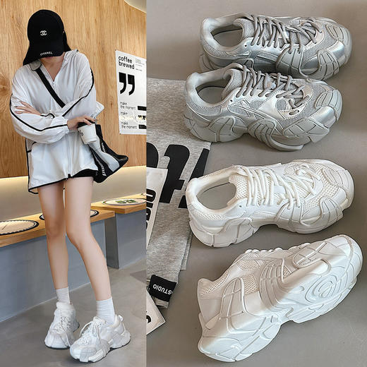 老爹鞋男女情侣2025厚底松糕跑步透气休闲运动男鞋百搭鞋子女新款秋跑鞋 商品图1