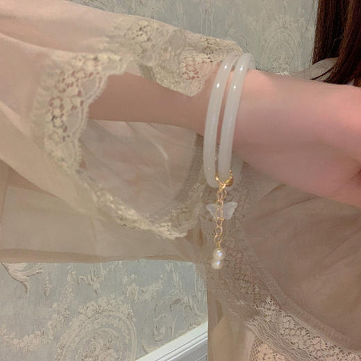 【超值购19.9抢❗珍珠铃铛玉髓手镯】仙气满满，温柔气质手腕间的诗意，仿玉髓叮当镯气质温柔超仙小众手镯QQ 商品图2