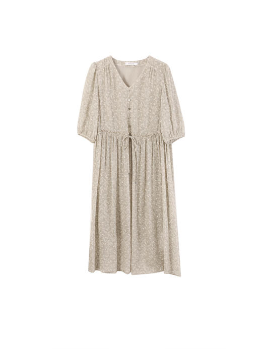 玳莎剪花真丝乔其连衣裙2025夏季新款精致气质印花桑蚕丝中袖长裙  FB35203 商品图4