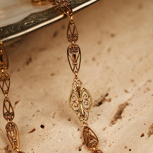 订购8周到｜Bohemian Rhapsodie-Simone Long-镀金 镂空 项链［法国设计师］ 商品图4