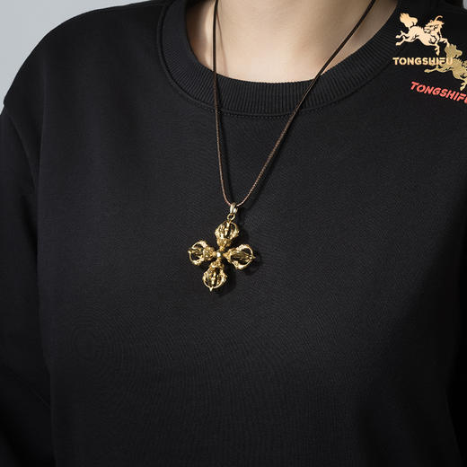 铜师傅《十字金刚杵（小号）》紫铜黄铜吊坠 家居工艺品挂件 商品图2