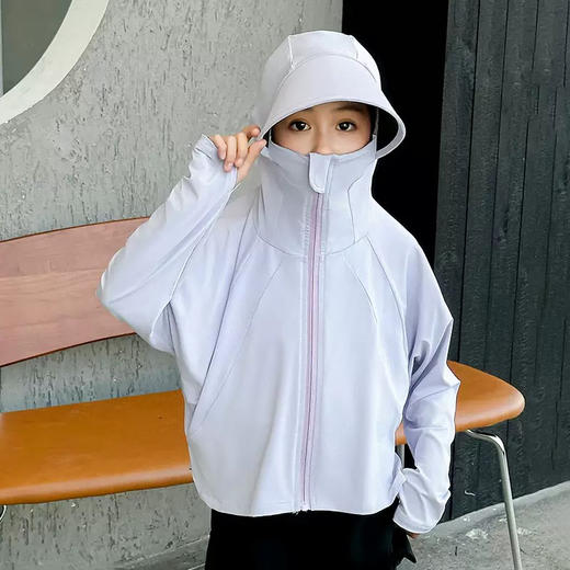 儿童防晒衣新款黑胶帽檐夏季防紫外线upf50+冰丝原纱男女童防晒服 商品图11