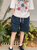 2025夏季儿童亲子雪花砂洗做旧光版极简纯棉纯色宽松抽绳短裤！ 商品缩略图2