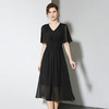 全新升级【铂金会员275/天猫369/差价94】(12509)洛诗琳连衣裙夏女2025新款女装纯色高级漂亮中长款法式黑色裙子 商品缩略图0