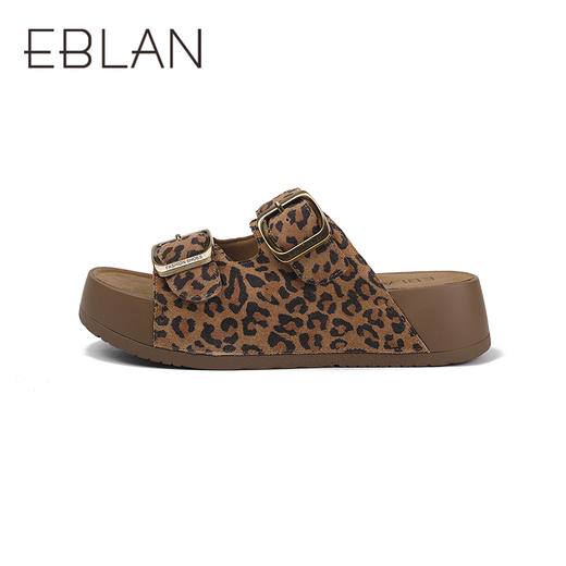 伊伴夏季懒人勃肯牛绒鞋面松弛厚底慵懒感凉鞋B25383309 商品图1