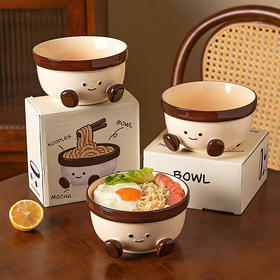 摩登主妇可爱泡面碗带盖面碗家用餐具陶瓷汤碗个人专用方便面大碗