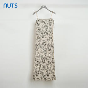 NUTS夏季新品方领时尚气质修身显瘦吊带连衣裙428103405