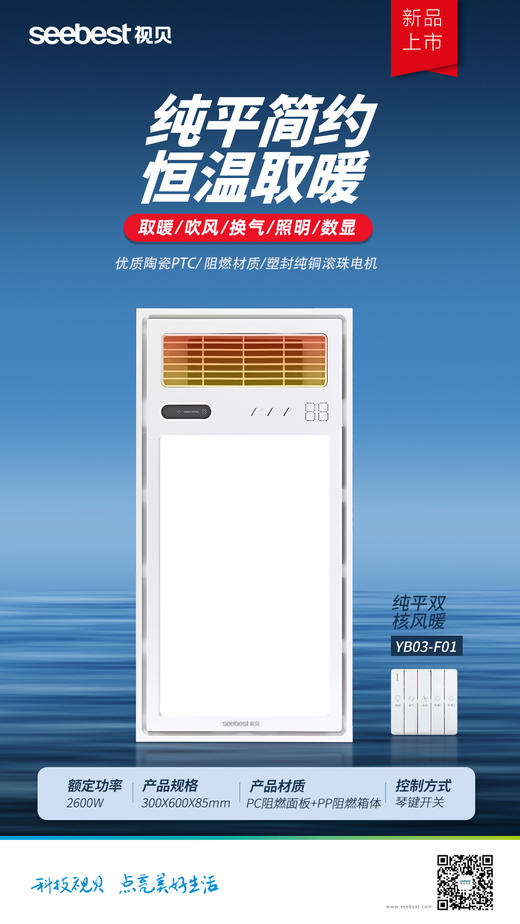 YB03-F01 纯平双核风暖 商品图0