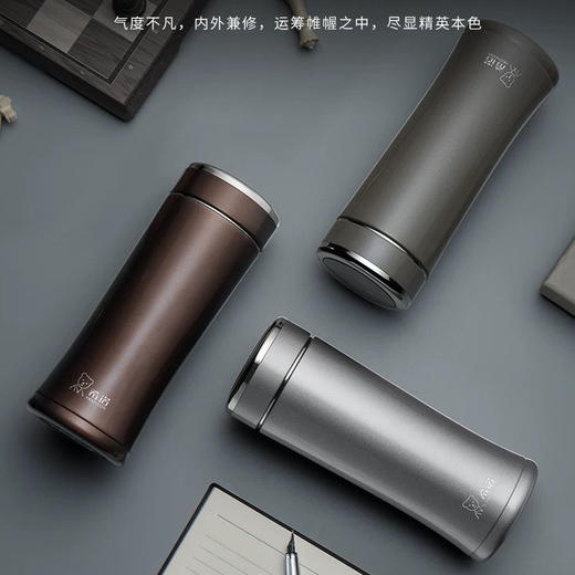 希诺3000真空水杯高端全不锈钢310ml保温杯304食品级大肚便携商务杯（颜色随机） 商品图5