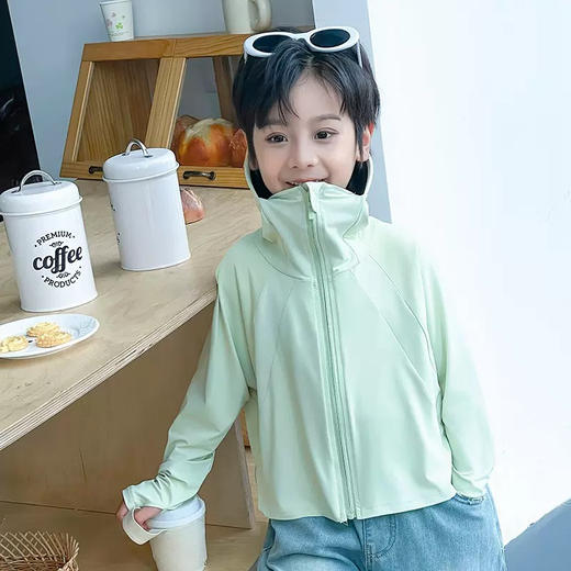 儿童防晒衣新款黑胶帽檐夏季防紫外线upf50+冰丝原纱男女童防晒服 商品图7