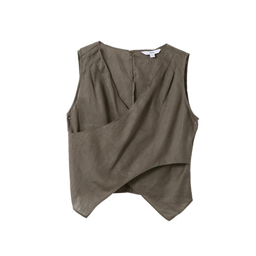 VIMAGE纬漫纪亚麻T恤法式无袖显瘦上衣女夏季新款V2313936 商品图5