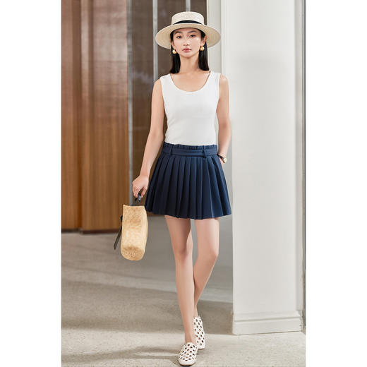 剩S/M/L/XL 气质百褶裙 2025夏季时尚高腰A字裙显瘦百搭半裙2645 商品图2