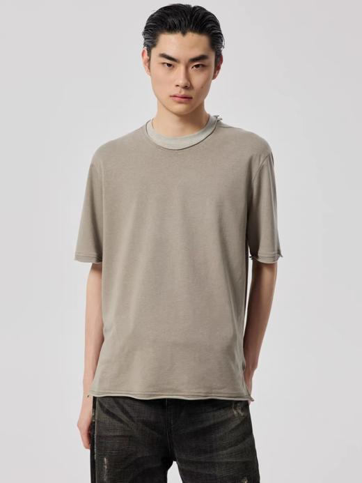 Simple Project/Y25110/假两件卷边T恤 商品图0