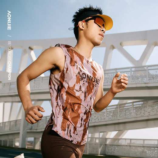 奥尼捷新款跑步背心专业运动速干T恤马拉松竞速背心男士透气坎肩训练背心FM5235 商品图5