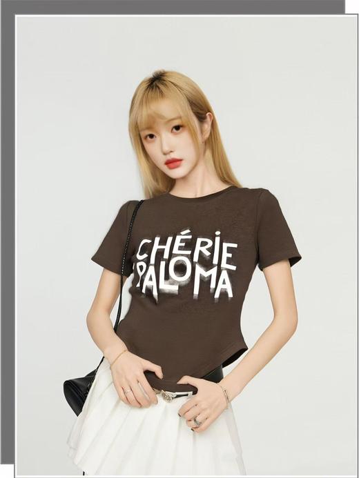 8.3秒杀～设计师品牌-超软字母糯米针织T恤短袖31815 -喜出 商品图1