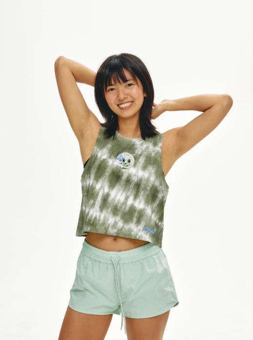 CryingCenter 再生棉扎染女装短款背心 哭喊中心 商品图3