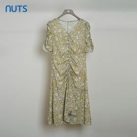 NUTS夏季新品V领碎花时尚清新短袖连衣裙428103463